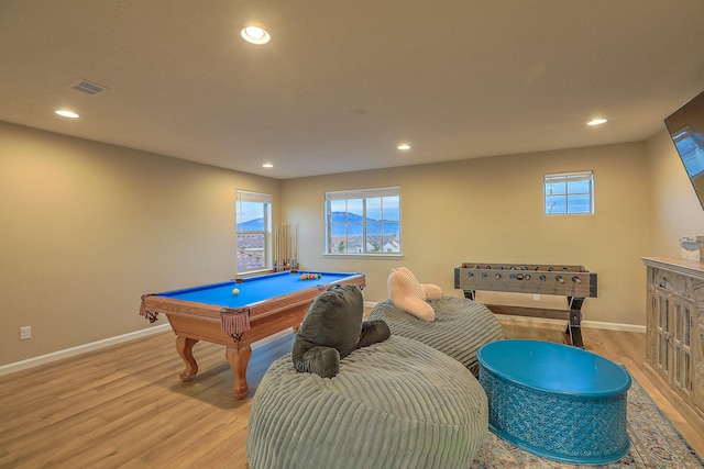 2350 Sandra Loop NE, Rio Rancho, NM 87144 - game room featuring light wood-type flooring, recessed lighting, baseboards, and billiards table