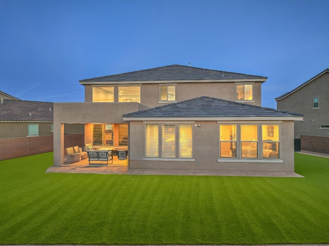 2350 Sandra Loop NE, Rio Rancho, NM 87144 - rear view of property with outdoor lounge area, a patio, and stucco siding