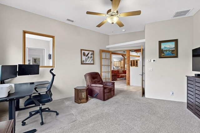 317 Plaza Muchomas, Bernalillo, NM 87004 - workout area with carpet flooring and ceiling fan