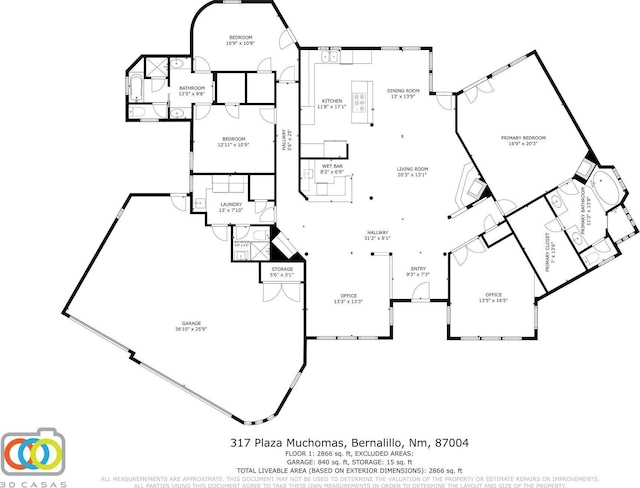 317 Plaza Muchomas, Bernalillo, NM 87004 - view of floor plan / room layout
