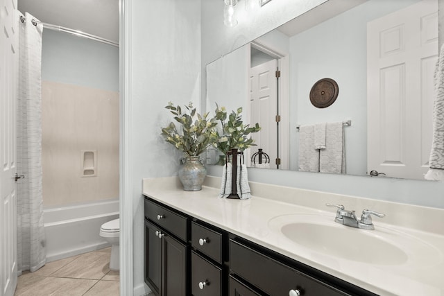 9128 Vista Bosquejo Rd NW, Albuquerque, NM 87120 - full bathroom with vanity, tile patterned floors, and shower / bath combination with curtain