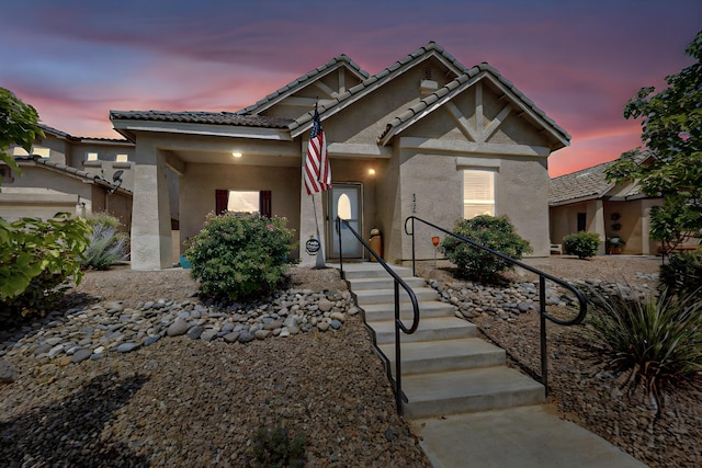 805 Palo Duro Dr, Bernalillo, NM 87004 - view of front of house with stucco siding and a tiled roof