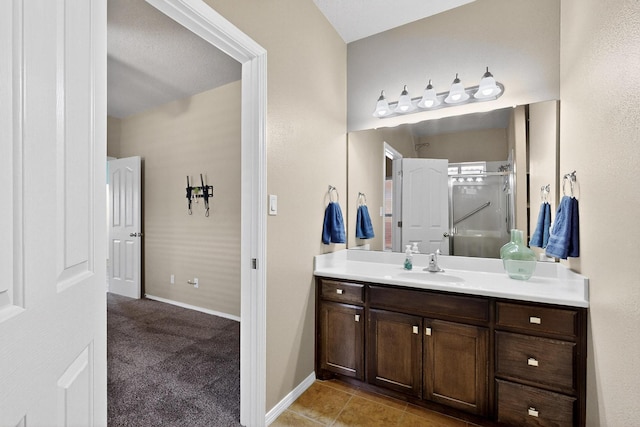 805 Palo Duro Dr, Bernalillo, NM 87004 - bathroom featuring vanity and a stall shower