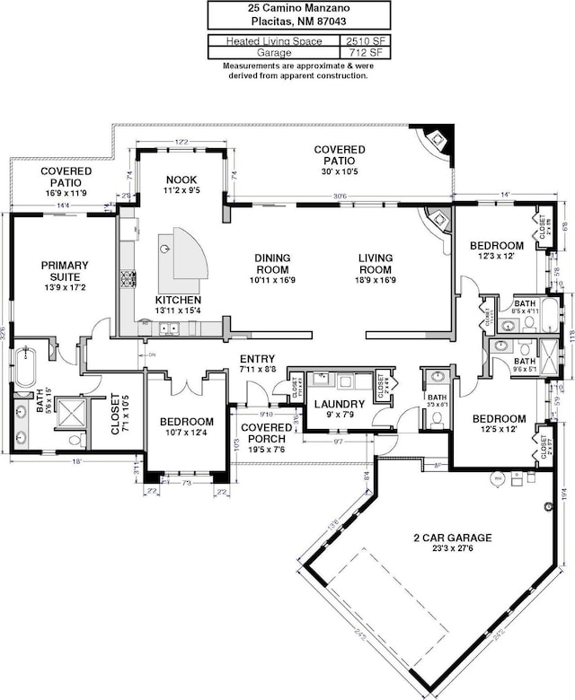 25 Camino Manzano, Placitas, NM 87043 - view of property floor plan