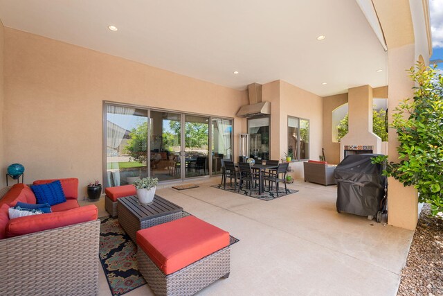 2633 Globe Ct NE, Rio Rancho, NM 87124 - view of patio / terrace with an outdoor hangout area and grilling area