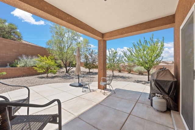 429 Paseo Vista Loop NE, Rio Rancho, NM 87124 - fenced backyard featuring a patio area and grilling area