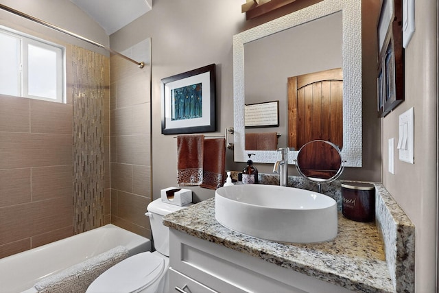 3220 Vatapa Rd NE, Rio Rancho, NM 87144 - bathroom featuring vanity, toilet, and washtub / shower combination