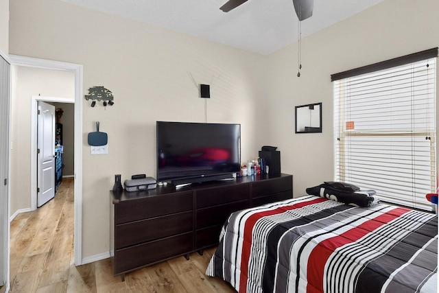 1720 Summer Breeze Dr NW, Albuquerque, NM 87120 - bedroom with light wood-style flooring and a ceiling fan