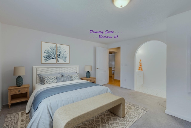 1201 Calle Placitas, Bernalillo, NM 87004 - bedroom with arched walkways and light colored carpet