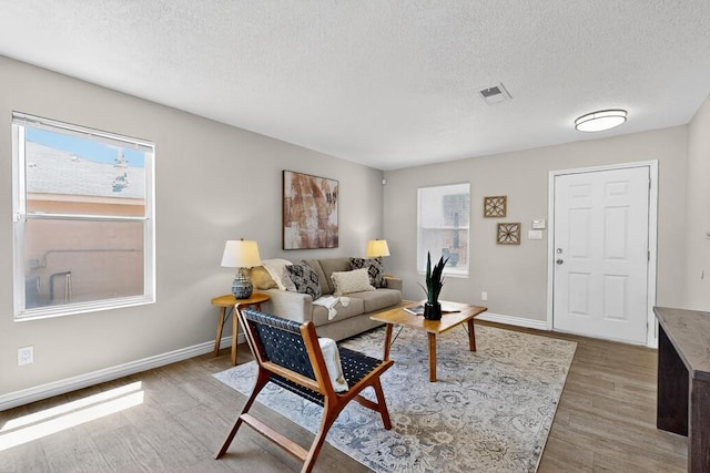 4001 Cresta Park Ave NW, Albuquerque, NM 87114 - living area featuring light wood finished floors and a textured ceiling