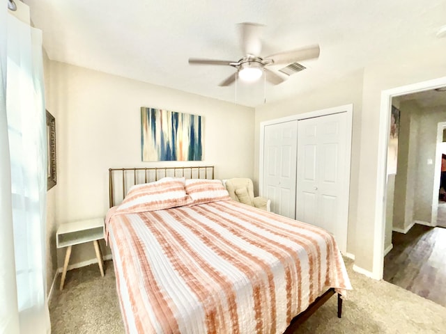 1704 Jack Nicklaus Dr, Rio Communities, NM 87002 - carpeted bedroom featuring a closet and ceiling fan