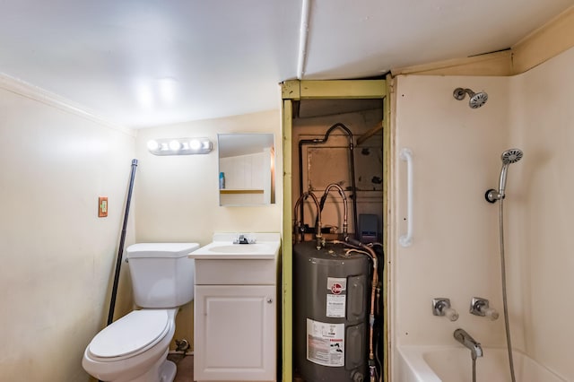 88 Tejano Canyon Rd, Sandia Park, NM 87047 - full bath with electric water heater, vanity, and shower / bath combination
