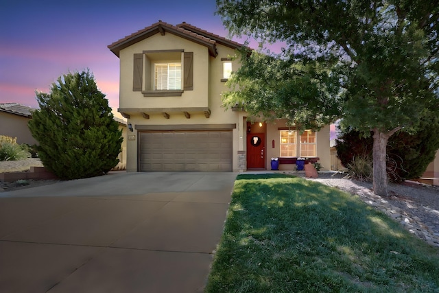 613 Loma Linda Loop NE, Rio Rancho, NM 87124 - view of front of house featuring stucco siding, a garage, concrete driveway, and a tiled roof
