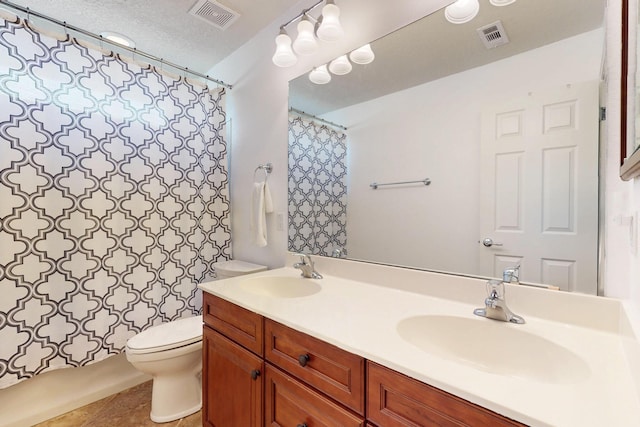 613 Loma Linda Loop NE, Rio Rancho, NM 87124 - bathroom with double vanity, tile patterned flooring, and a shower with curtain