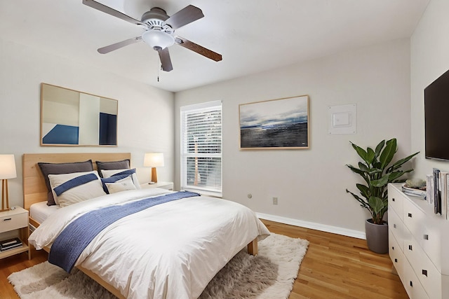 1821 Dartmouth Dr NE Unit 104, Albuquerque, NM 87106 - bedroom with light wood-style flooring and ceiling fan