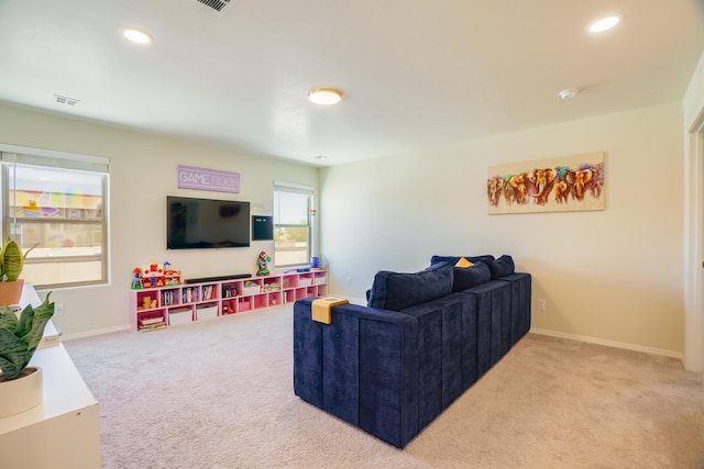 4381 Lauren Loop NE, Rio Rancho, NM 87124 - living area with light colored carpet and recessed lighting