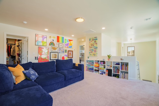4381 Lauren Loop NE, Rio Rancho, NM 87124 - living room with carpet floors and recessed lighting