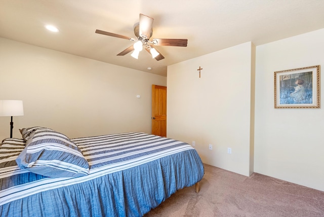 3 Seasons Cir, Placitas, NM 87043 - bedroom featuring light carpet and a ceiling fan