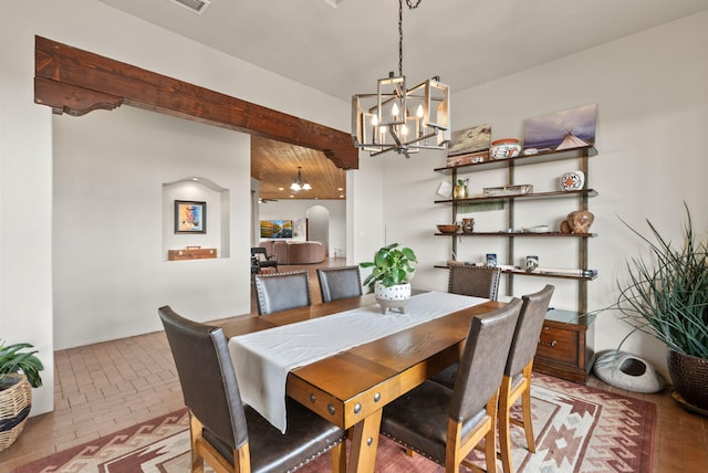 168 Lesperance Rd, Estancia, NM 87016 - dining room featuring a chandelier