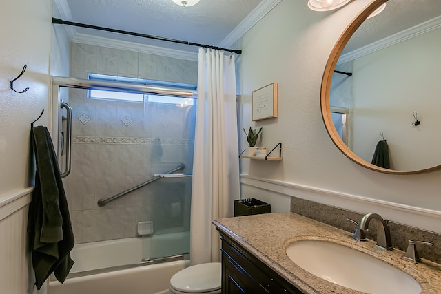6109 Chamblee Ct NE, Albuquerque, NM 87111 - full bathroom featuring crown molding, vanity, and shower / bath combination with glass door