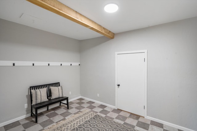 7 Corte De Canoncito, Cedar Crest, NM 87008 - mudroom with tile patterned floors and beamed ceiling
