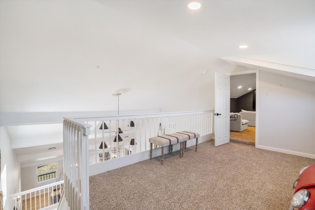 7 Corte De Canoncito, Cedar Crest, NM 87008 - bonus room featuring carpet, vaulted ceiling, and recessed lighting