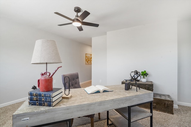 7 Corte De Canoncito, Cedar Crest, NM 87008 - home office featuring carpet flooring and a ceiling fan