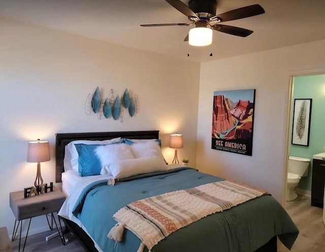 4601 Carlisle Blvd NE Unit H-2, Albuquerque, NM 87109 - bedroom featuring ensuite bath and a ceiling fan