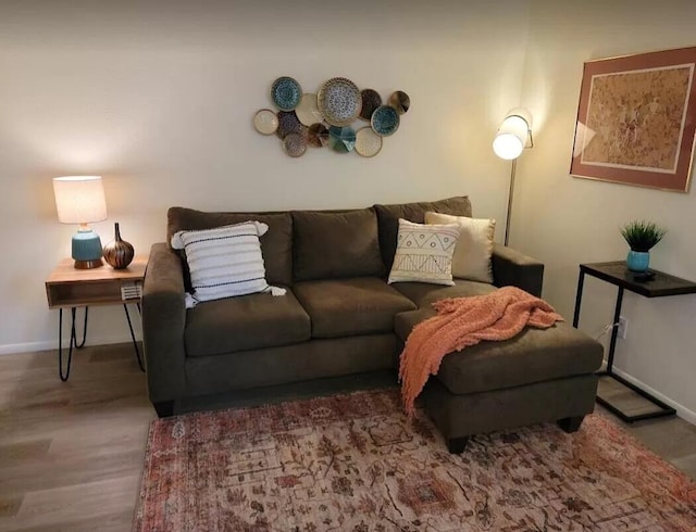 4601 Carlisle Blvd NE Unit H-2, Albuquerque, NM 87109 - living room featuring baseboards and wood finished floors
