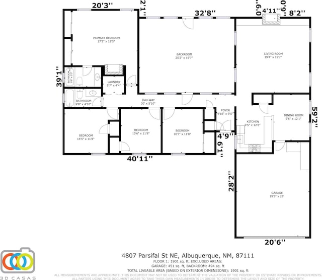 4807 Parsifal St NE, Albuquerque, NM 87111 - view of floor plan / room layout