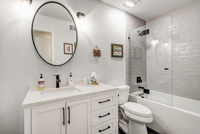 7209 Yorktown Ave NE, Albuquerque, NM 87109 - full bath featuring vanity, a textured wall, and shower / washtub combination