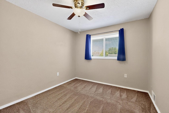 6312 Zimmerman Ave NE, Albuquerque, NM 87110 - empty room featuring carpet, a textured ceiling, and a ceiling fan