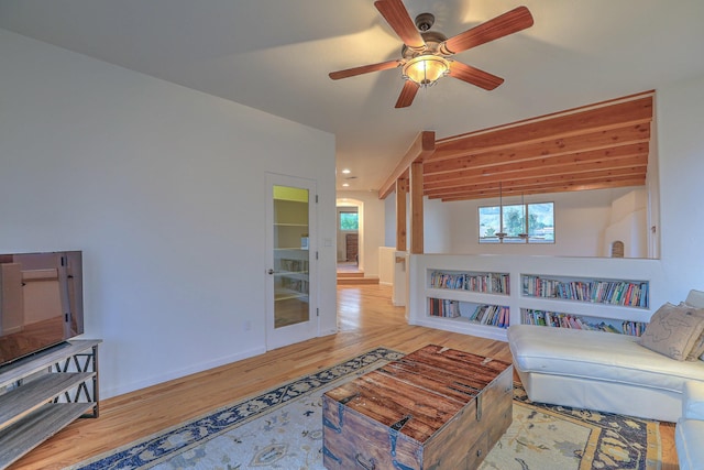 9404 Bear Mountain Trl NE, Albuquerque, NM 87113 - living room with wood finished floors and a ceiling fan