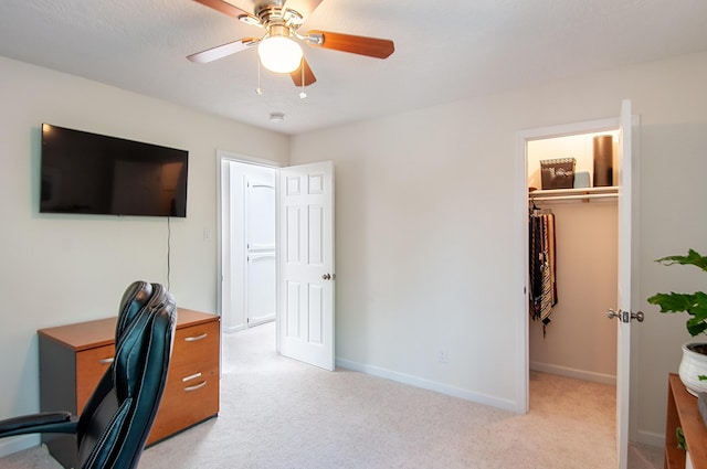 6820 Los Trechos Ct NE, Albuquerque, NM 87109 - office featuring light carpet and ceiling fan