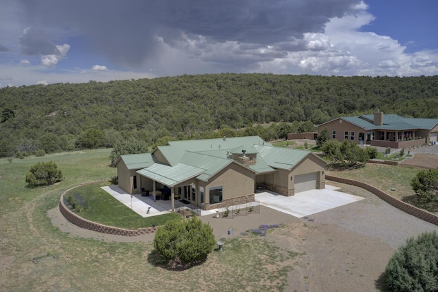 42 Los Pecos Loop, Tijeras, NM 87059 - aerial view of property and surrounding area with a forest