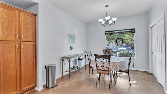 3915 Tundra Swan Ct NW, Albuquerque, NM 87120 - dining room featuring a chandelier and finished concrete flooring
