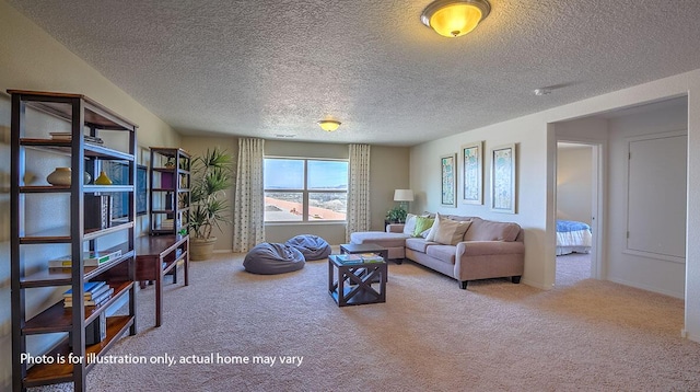 1652 Maggie Ct NE, Rio Rancho, NM 87144 - carpeted living area with a textured ceiling