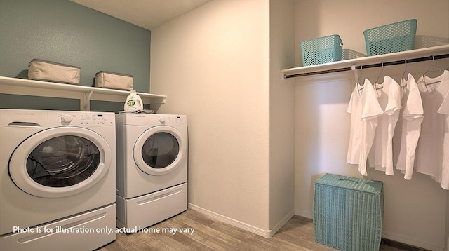1652 Maggie Ct NE, Rio Rancho, NM 87144 - washroom with wood finished floors and washer and dryer