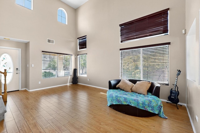 4249 Montera Pl NW, Albuquerque, NM 87114 - entrance foyer with a high ceiling and light wood-type flooring