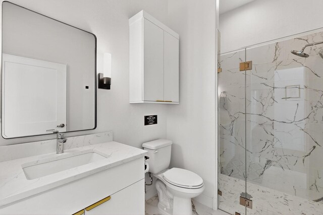 53 Blanco Dr, Edgewood, NM 87015 - full bath featuring marble finish floors, a marble finish shower, and vanity
