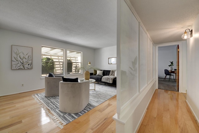 1733 Luthy Dr NE, Albuquerque, NM 87112 - living room with a textured ceiling and light wood-type flooring