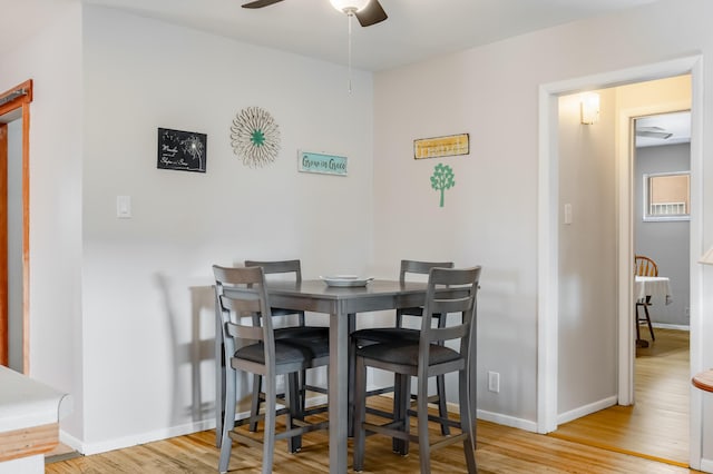 3921 Hilton Ave NE, Albuquerque, NM 87110 - dining area featuring wood finished floors and a ceiling fan