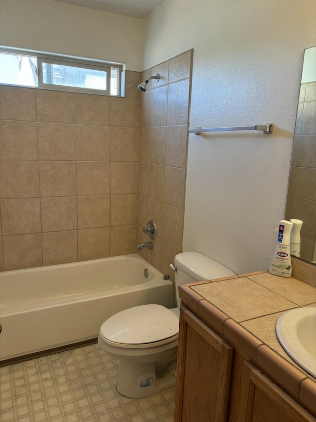 9523 Akutan Ct NW, Albuquerque, NM 87120 - bathroom with vanity, tub / shower combination, and tile patterned floors