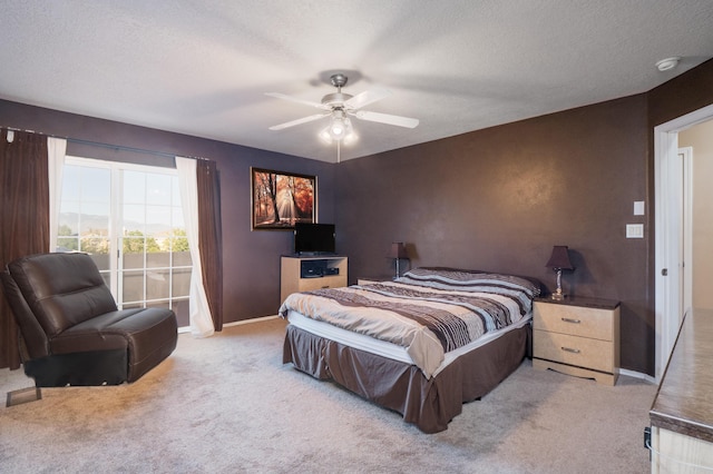 4840 Mcnary Ct NW, Albuquerque, NM 87120 - bedroom featuring carpet floors, a ceiling fan, and a textured ceiling