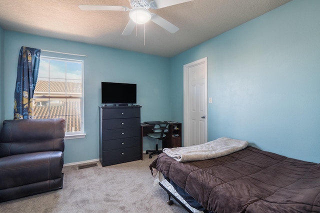 4840 Mcnary Ct NW, Albuquerque, NM 87120 - bedroom featuring carpet, a ceiling fan, and a textured ceiling
