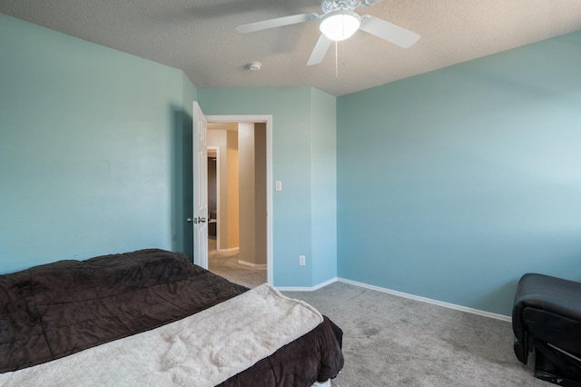 4840 Mcnary Ct NW, Albuquerque, NM 87120 - bedroom with carpet flooring, a textured ceiling, and a ceiling fan