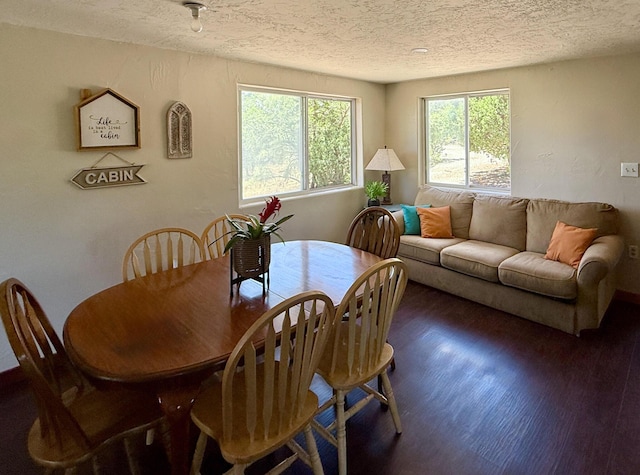 162 Black Bear Rd, Ramah, NM 87321 - dining space with a textured ceiling and wood finished floors