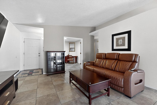 10409 Red Robin Rd SW, Albuquerque, NM 87121 - living area with a textured ceiling and lofted ceiling