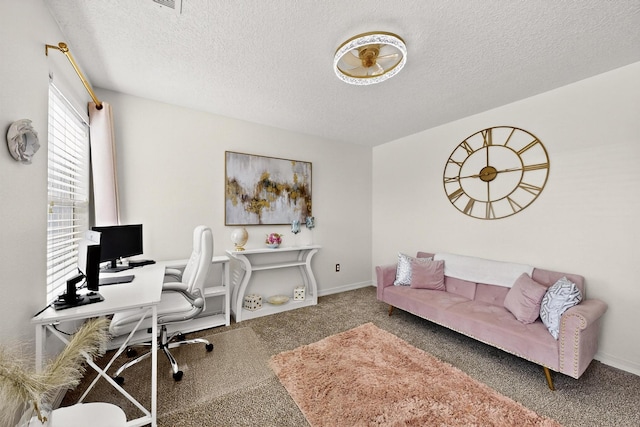 4420 Bentgrass Mdws NE, Rio Rancho, NM 87144 - carpeted office featuring a textured ceiling