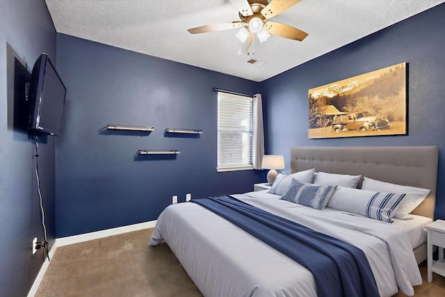 4420 Bentgrass Mdws NE, Rio Rancho, NM 87144 - bedroom with a ceiling fan and a textured ceiling